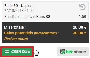 Cashout d'Unibet.fr