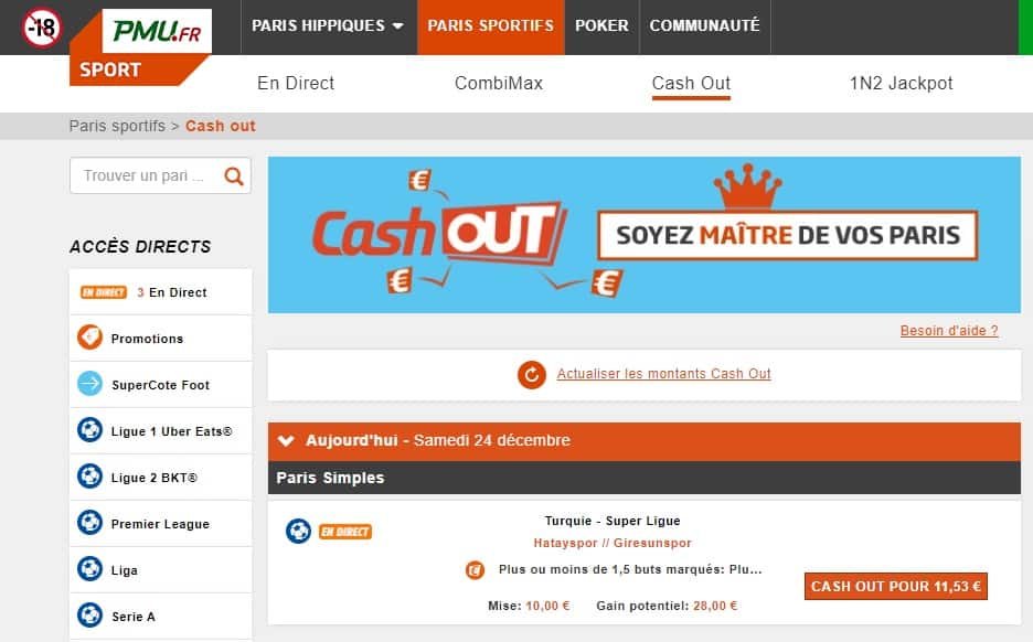 Cash Out PMU.fr