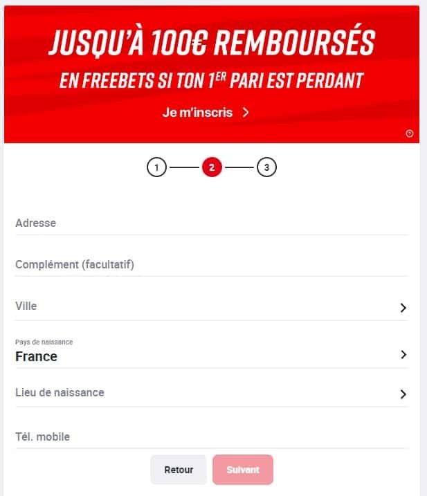 Comment s'inscrire sur Betclic.fr - créer un compte betclic.fr, étape 2