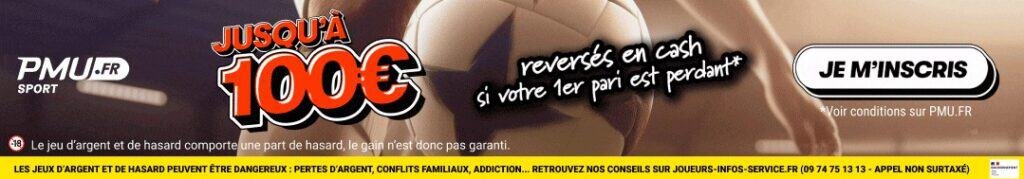 PMU sports, bonus de 100€ offerts en cash